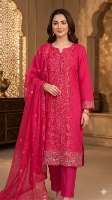 Picture of পাকিস্তানি লেজার কাট আগা নুর থ্রি পিস Unstitch.