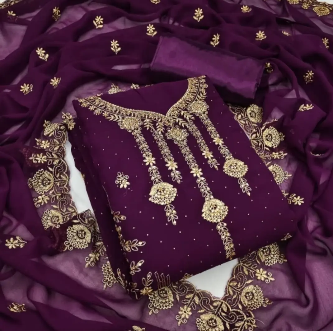 Picture of Embroidary Georjet Three Piece