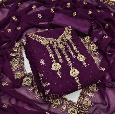 Picture of Embroidary Georjet Three Piece