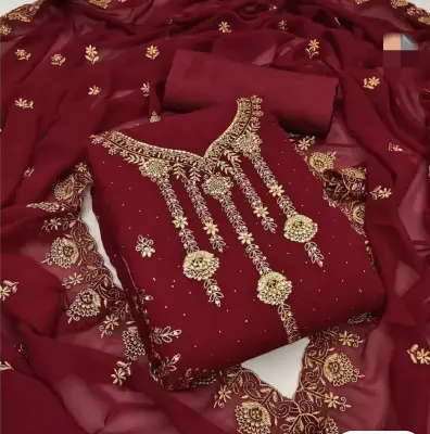 Picture of Embroidary Georjet Three Piece