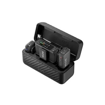 Picture of BOYA BOYAMIC 2 World's 1st AI-Powered Noise Cancellation Mini Wireless Microphone. 300 m Range, 54 Hours Total Battery Life with Case