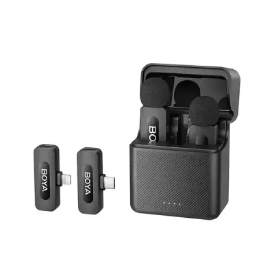 Picture of BOYA BY-V3 combo 2.4 GHz Dual-Channel Wireless Microphone (2RX, 2TX) for Android & IOS Devices