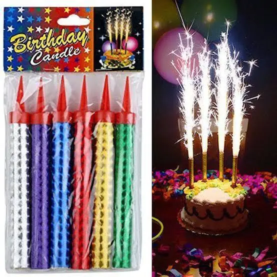 Picture of 01 PcsSmall Birthday Sparkle Candles – Glowing Beauty for Every Cake | MNK SHOP - Multicolor