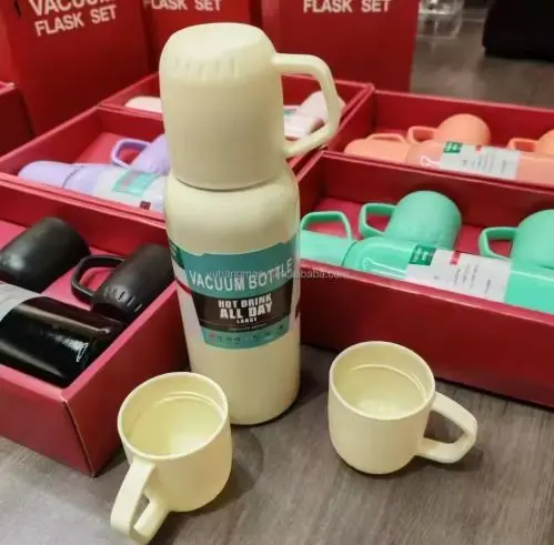 Picture of প্রফেশনাল 3 in 1 স্টেইনলেস স্টিল ফ্লাস্ক সেট 500ml হট কোল্ড ডাবল ওয়াল ডিজাইন কর্পোরেট গিফট, ট্রাভেল, অফিস এবং পিকনিকের জন্য | MNK SHOP - Multi Color