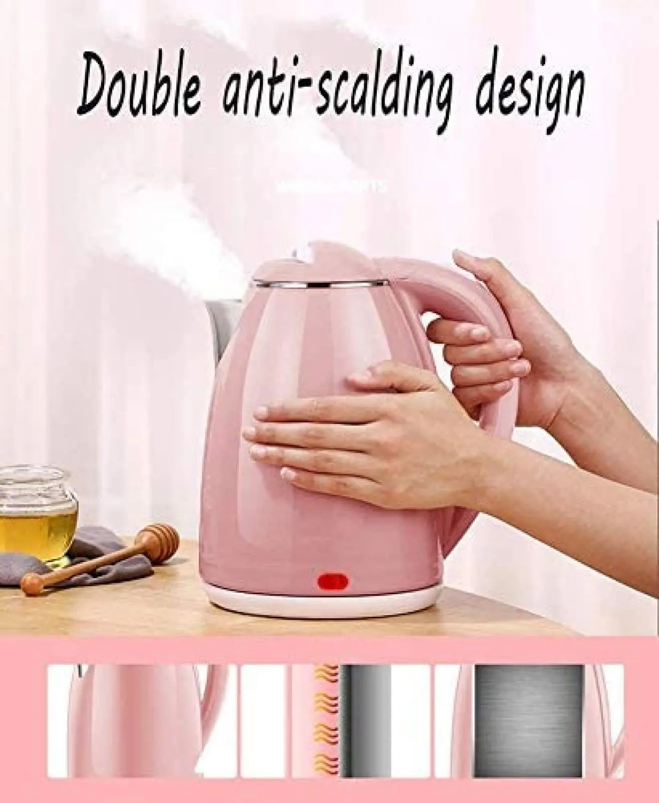 Picture of Water Kettle – Safe, Fast Heating and Modern | MNK SHOP - Pink