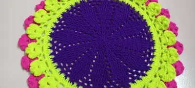 Picture of 10 Inch Handmade Cotton Crochet Round Placemat 🍽️ Table Doily | Dining & Tea Table Decor | Elegant Design | MNK SHOP - …, Multicolor