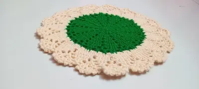 Picture of 04 Pcs Handmade Crochet Placemat Set 🍽️ 100% Premium Cotton Round Table Mat | 10.5” + 8.5” Elegant Dining Decor | MNK SHOP - …, Multicolor