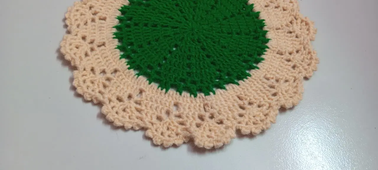 Picture of 04 Pcs Handmade Crochet Placemat Set 🍽️ 100% Premium Cotton Round Table Mat | 10.5” + 8.5” Elegant Dining Decor | MNK SHOP - …, Multicolor