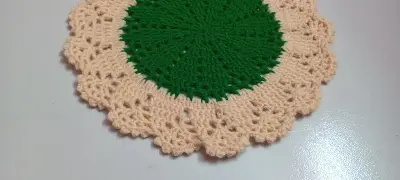 Picture of 04 Pcs Handmade Crochet Placemat Set 🍽️ 100% Premium Cotton Round Table Mat | 10.5” + 8.5” Elegant Dining Decor | MNK SHOP - …, Multicolor