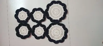 Picture of 06 Pcs Cotton Crochet Table Mat Set ✨ Handmade Round Placemat for Dining & Home Decor | MNK SHOP - …, Multicolor