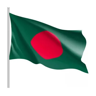 Picture of Bangladesh national flag is 5 feet by 3 feet - Great Value - Upscaled Quality - Multicolor