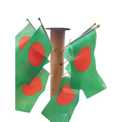 Picture of Bangladesh National Flag [ Desk Flag]  8 Inch BY 5 Inch (5 Pcs) - Green