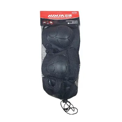 Picture of 6 Pieces Kids Outdoor Sports Protective Gear Knee Pads Elbow Pads Wrist Guards Roller Skating Safety Protection - Black