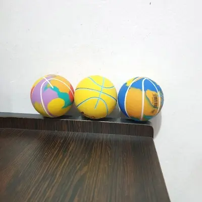 Picture of Soft Elastic Basketballs Bouncy Squeeze Mini Sports Ball Toy Kids And Adults Anti Anxiety Stress Relief Juggling Jumping Balls - Multicolor