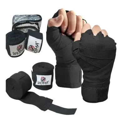 Picture of 2 Pcs Cotton Boxing Sport Strap Kick Bandage Sanda Karate aekwondo Hand Gloves Wraps - Multicolor