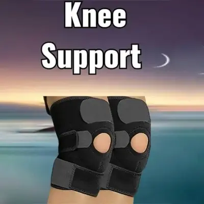 Picture of Knee Cap for Men and Women - Adjustable Knee Support Patella - Knee Brace for Knee Pain Relief- Ligament Injury- Protection at Gym- Running and Sports (Pair) - Free Size - Black - Pack of 2 - Black