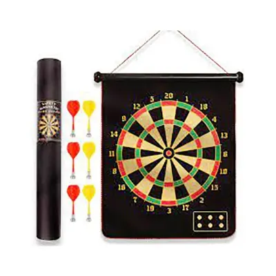 Picture of Magnetic Dart Board, 17" Double-Sided Magnetic Dart Game Set with 6 Darts Flights Safe Indoor & Outdoor Games Toy Gift for Kids and Adults - Multicolor
