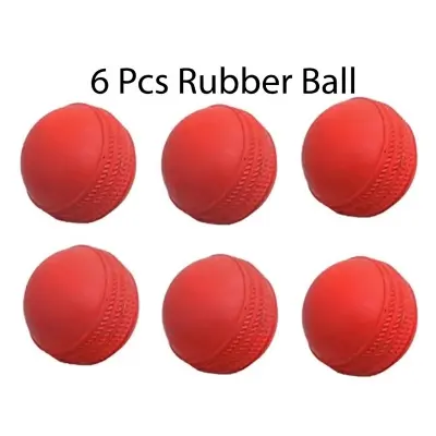 Picture of Play Cricket With 6 Pcs Cricket Rubber Ball - Maruti - Indian - Perfect For Cricket Enthusiasts - Red
