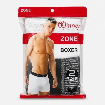 Picture of WINNER MEN'S Crew Boxer (2 pcs combo - Black & White)
