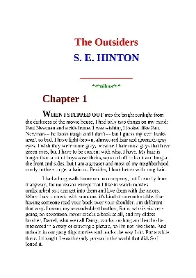 Picture of The Outsiders by S E Hinton (Premium Quality Books with Matte Finish) 