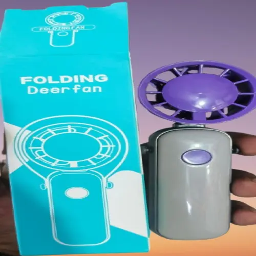 Picture of Folding Rechargeable Deer Fan Compact, Portable Handheld