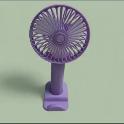 Picture of 2-in-1 Portable USB Rechargeable Handheld Fan With Phone Stand