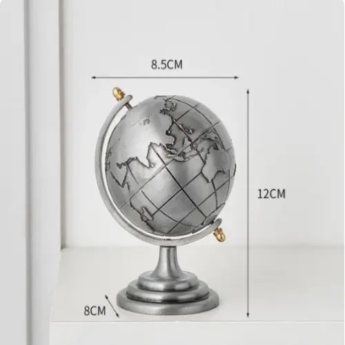 Picture of Thumbnail 1Thumbnail 2Thumbnail 3World Map 3D Rotating, Metal Globe With A Stand