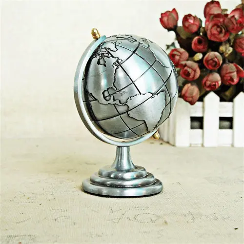 Picture of Thumbnail 1Thumbnail 2Thumbnail 3World Map 3D Rotating, Metal Globe With A Stand