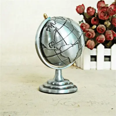 Picture of Thumbnail 1Thumbnail 2Thumbnail 3World Map 3D Rotating, Metal Globe With A Stand
