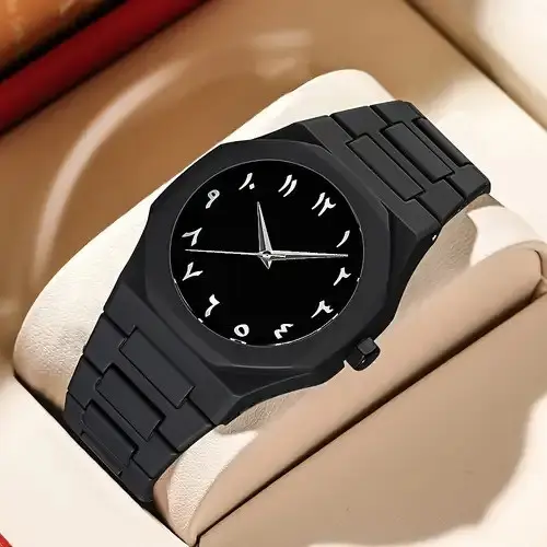 Picture of Aura Arabic Men's Quartz Watch Black- Waterproof