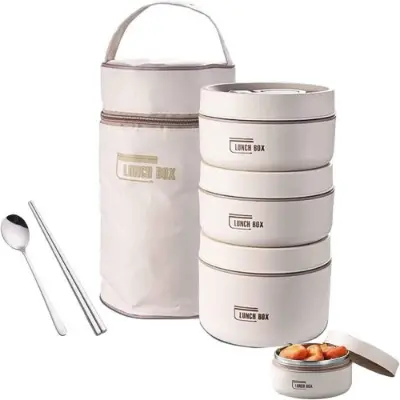 Picture of 3 Pcs Stainless Steel Lunch Box With Bag