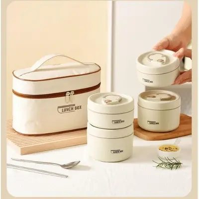 Picture of 4 Pcs Stainless Steel Lunch Box With Bag