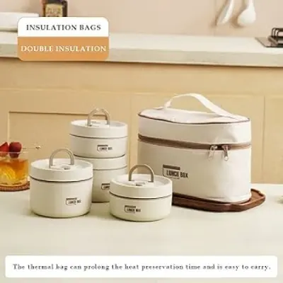Picture of 4 Pcs Stainless Steel Lunch Box With Bag