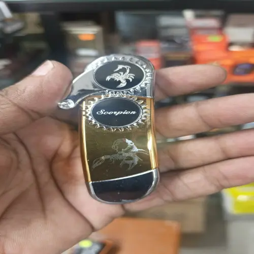 Picture of Scorpion branded lighter, likely a windproof electronic arc or gas lighter