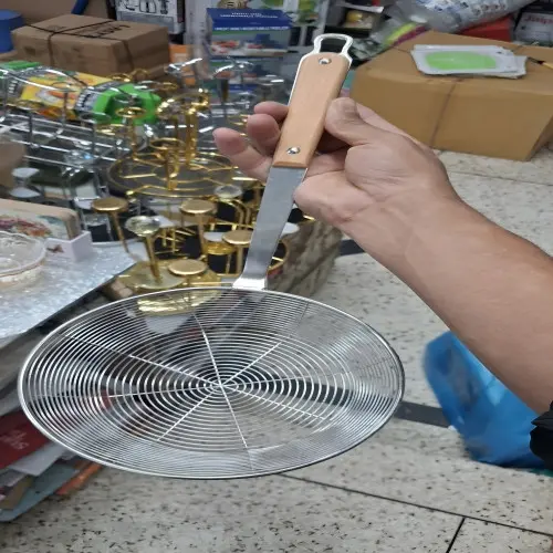 Picture of Frying Strainer/ Large Oil Strainer/ Deep Fry Strainer for Kitchen/Tel Chakni
