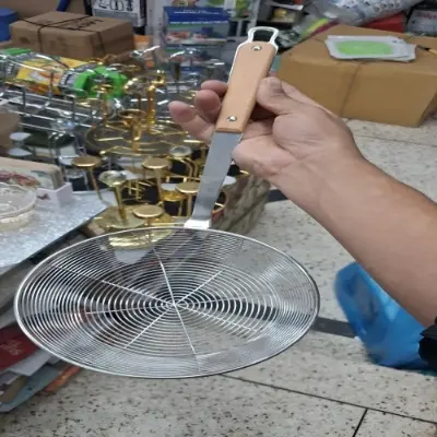 Picture of Frying Strainer/ Large Oil Strainer/ Deep Fry Strainer for Kitchen/Tel Chakni