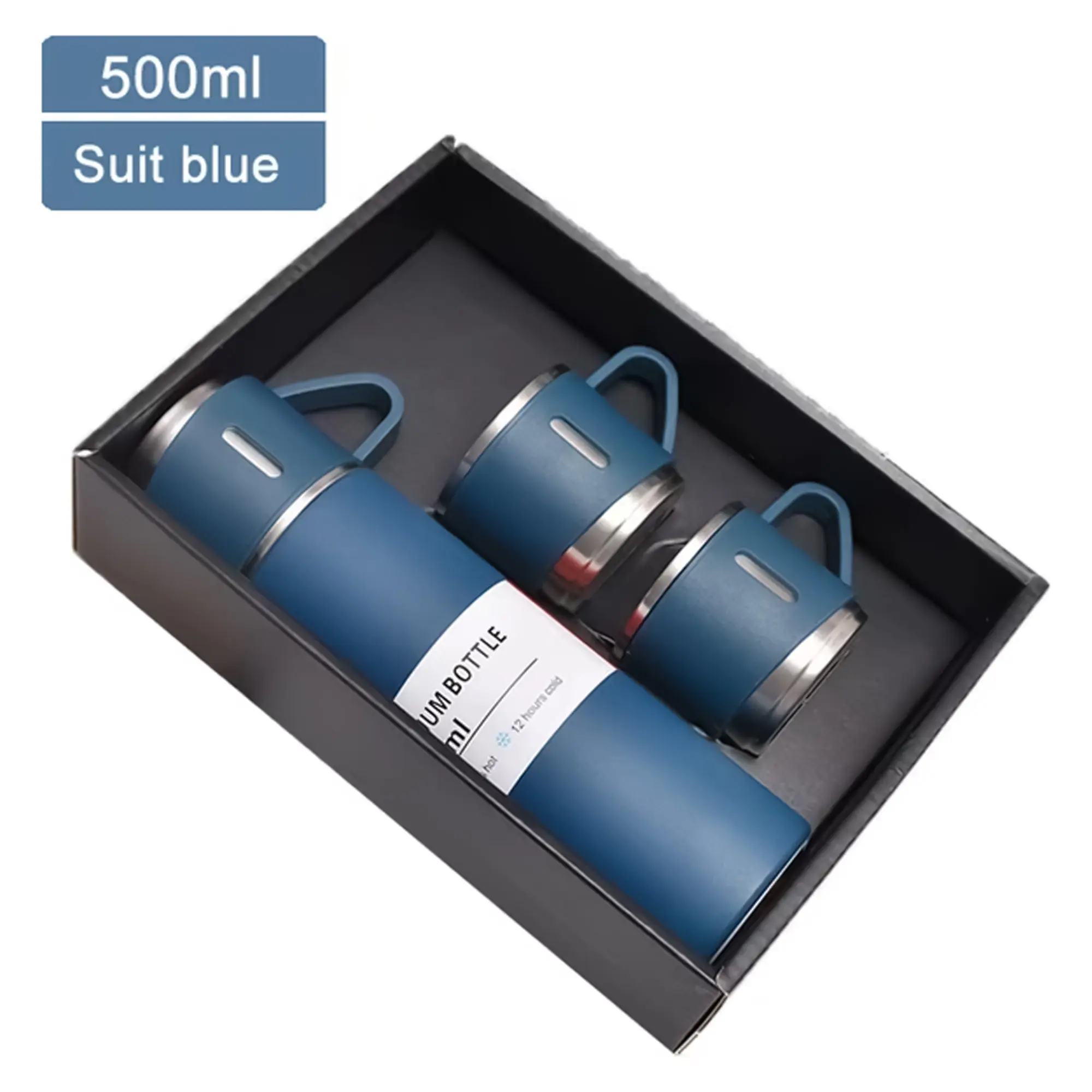 Picture of 500ml Stainless Steel Vacuum Flask 3 Cup Set(Pink)