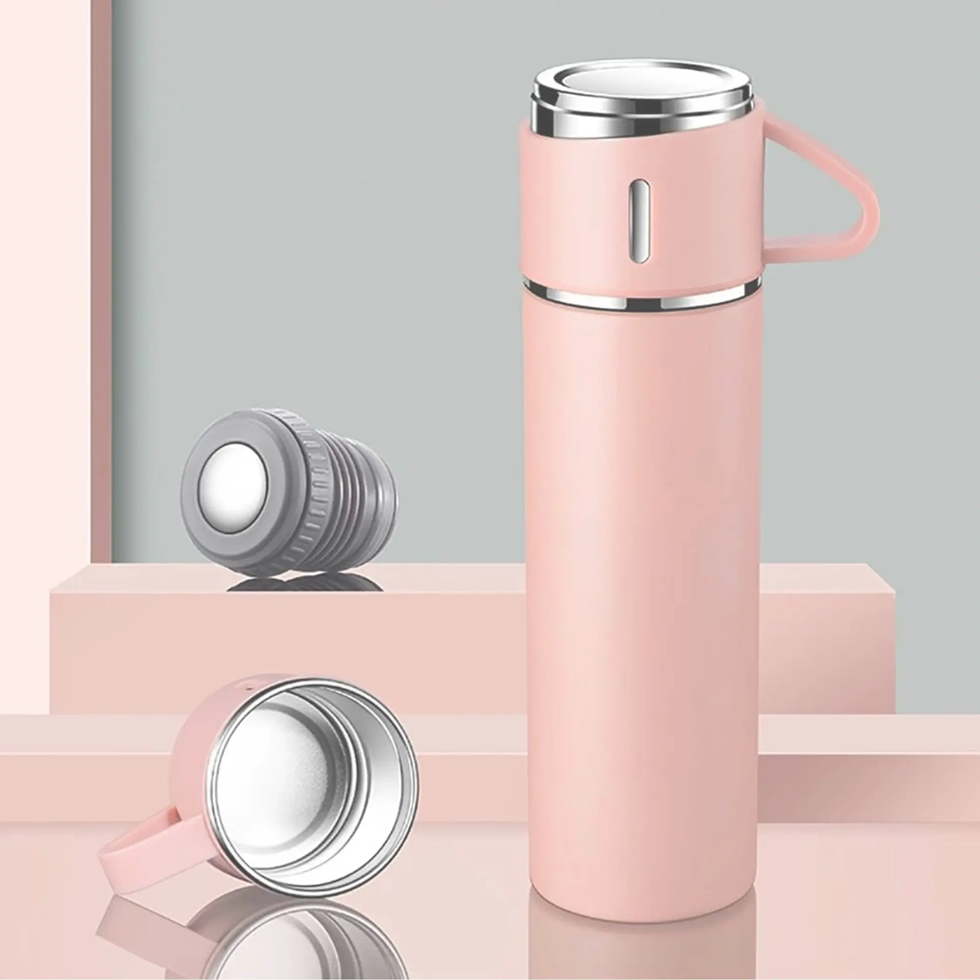 Picture of 500 ml Double-Wall Stainless Steel Vacuum Flask(Pink)