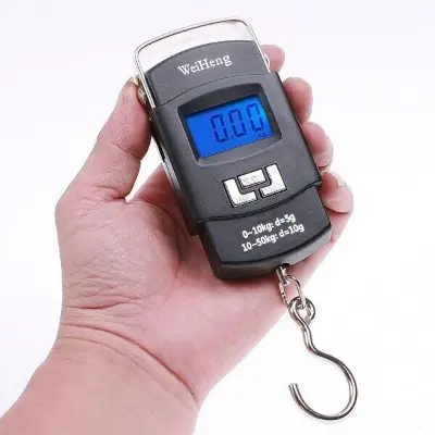 Picture of Electronic Portable Hanging Weight Scale 50 Kg - Black Finish | MNK SHOP(Deep Black)