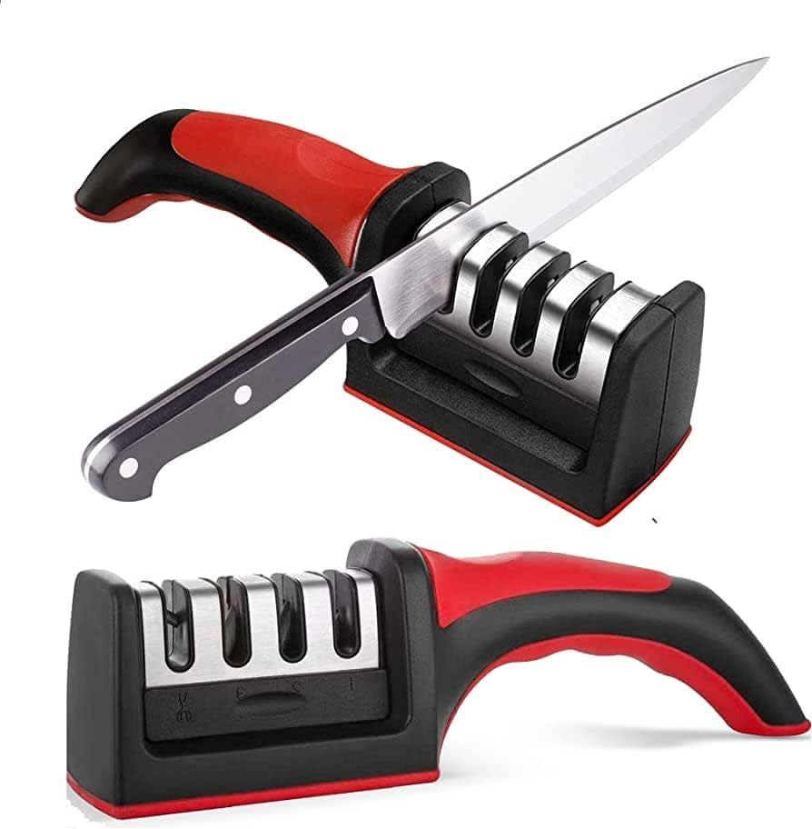 Picture of Multi Stage Blade Sharpener for Kitchen Use | MNK SHOP(Red)