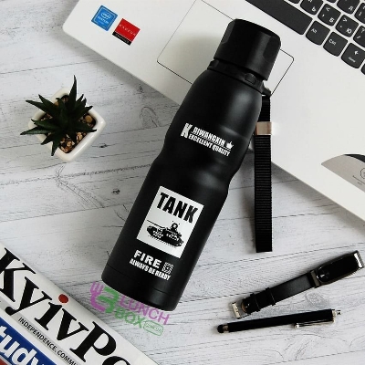 Picture of Stylish 500ml Stainless Steel Vacuum Flask | Hot & Cold Thermos Bottle | Soldier Series Portable Leak-Proof Design for Office & Gym | MNK SHOP(Black)