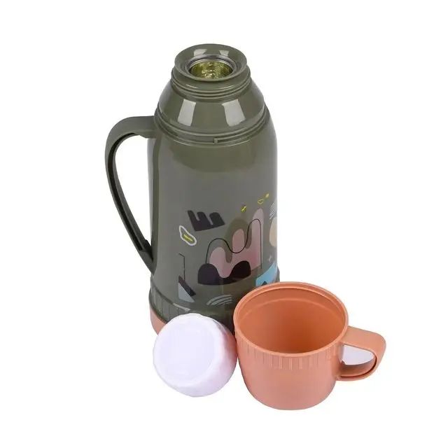 Picture of Hot Cold Printed Glass Inner Vacuum Flask One Cup Durable Thermos for Outdoor Indoor Use | MNK SHOP(Multicolor)
