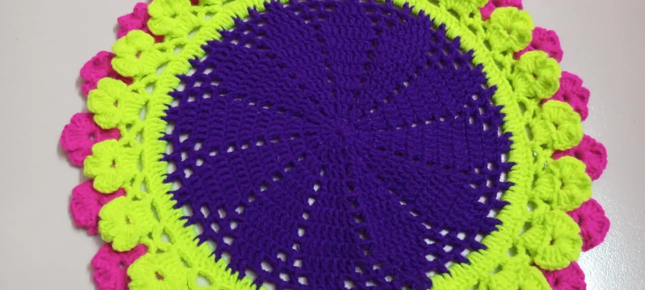 Picture of 10 Inch Handmade Cotton Crochet Round Placemat 🍽️ Table Doily | Dining & Tea Table Decor | Elegant Design | MNK SHOP(Multicolor)