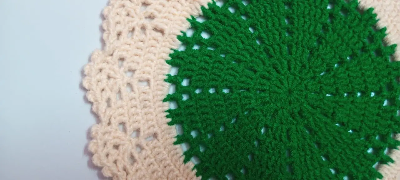 Picture of 04 Pcs Handmade Crochet Placemat Set 🍽️ 100% Premium Cotton Round Table Mat | 10.5” + 8.5” Elegant Dining Decor | MNK SHOP(Multicolor)