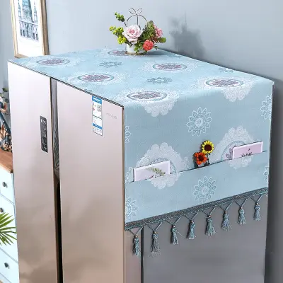 Picture of 1PCS Dust Cover Refrigerator Cover with Pocket Double Sided Storage Hanging Bags Household Non-Woven Cloth Fridge Cover