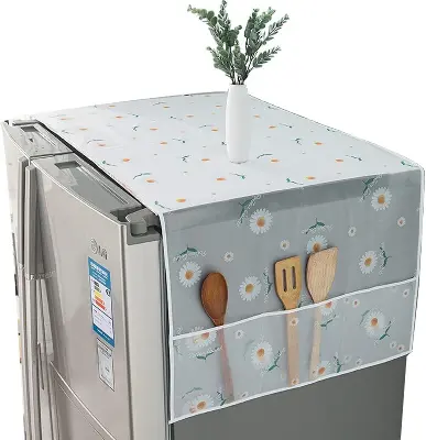 Picture of 1PCS Dust Cover Refrigerator Cover with Pocket Double Sided Storage Hanging Bags Household Non-Woven Cloth Fridge Cover
