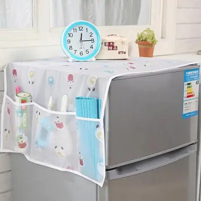 Picture of 1PCS Dust Cover Refrigerator Cover with Pocket Double Sided Storage Hanging Bags Household Non-Woven Cloth Fridge Cover