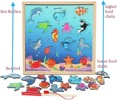 Picture of Premium Quality - Wooden Magnetic Games Fishing Toys Game Catch Worm Educational For Children Gifts Puzzle Toys - Trend and Need full