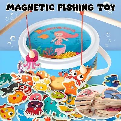 Picture of Wooden Magnetic 32 pcs  Fishing Game for kids