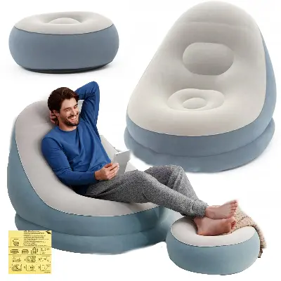 Picture of Inflatable Air Sofa With Foot Rest Cushion Lounge Chair